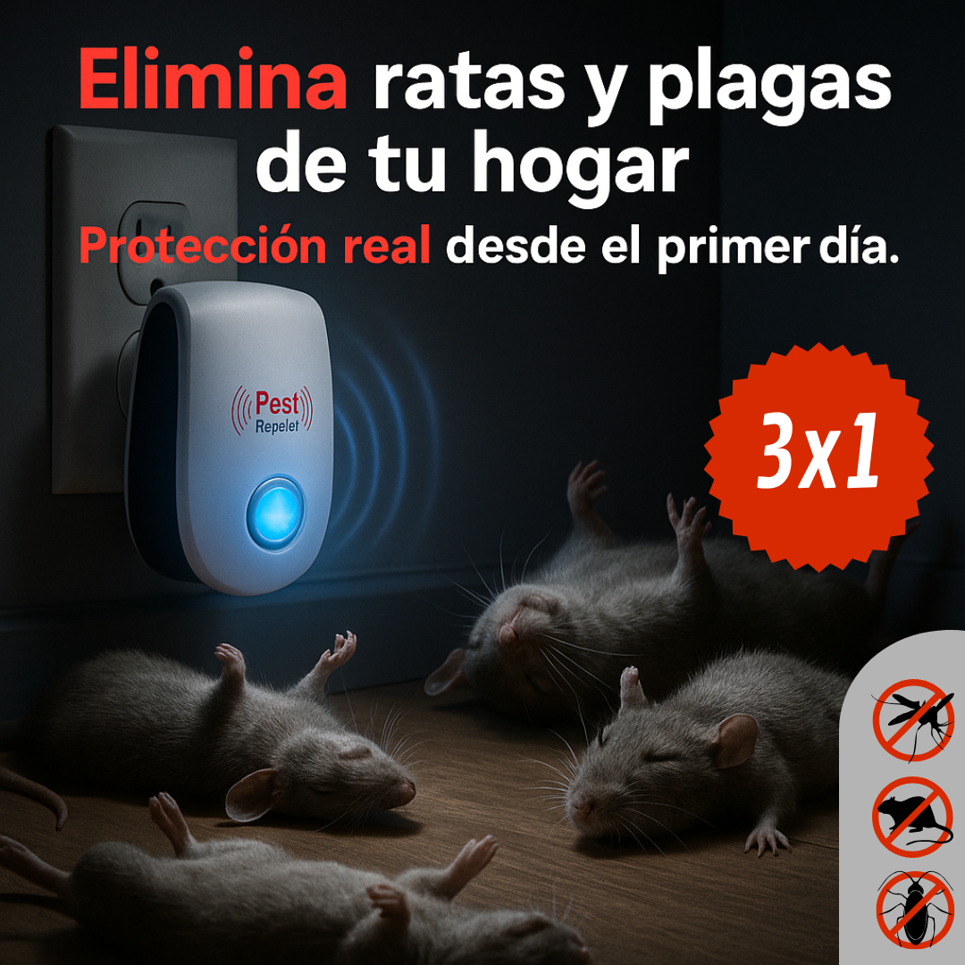 REPELENTE ULTRASÓNICO DE INSECTOS 3x1