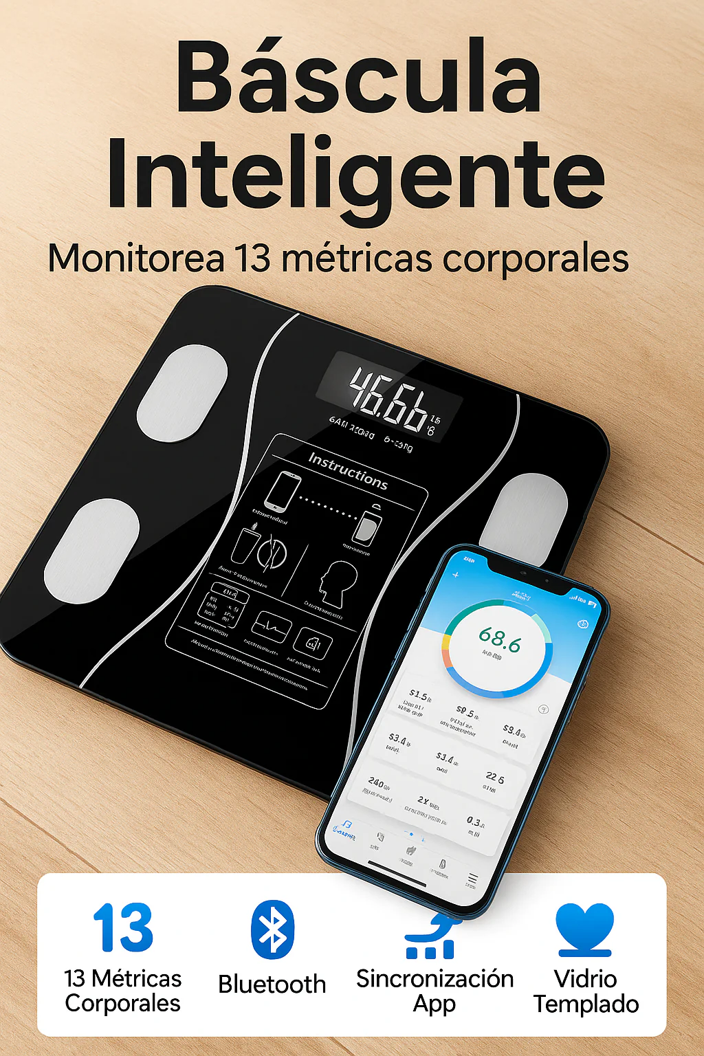 Bascula Inteligente Bluetooth BodyMetrics Pro®