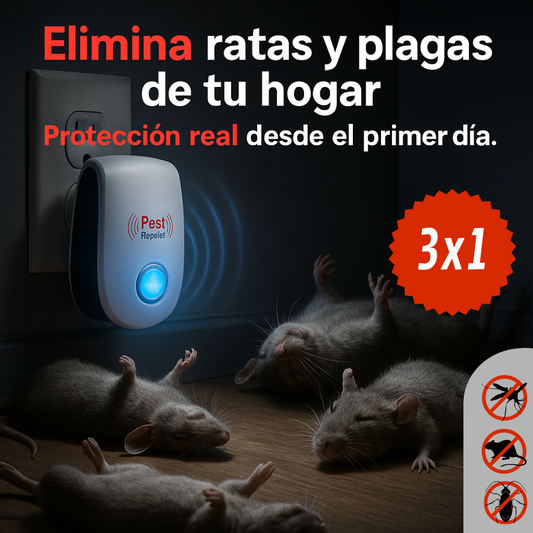 REPELENTE ULTRASÓNICO DE INSECTOS 3x1