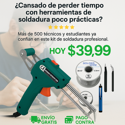 KIT SOLDADOR TOTAL™ – Pistola PRO + 2 Rollos de Regalo 🎁