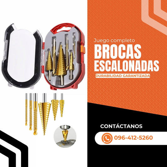 Juego de brocas escalonadas
