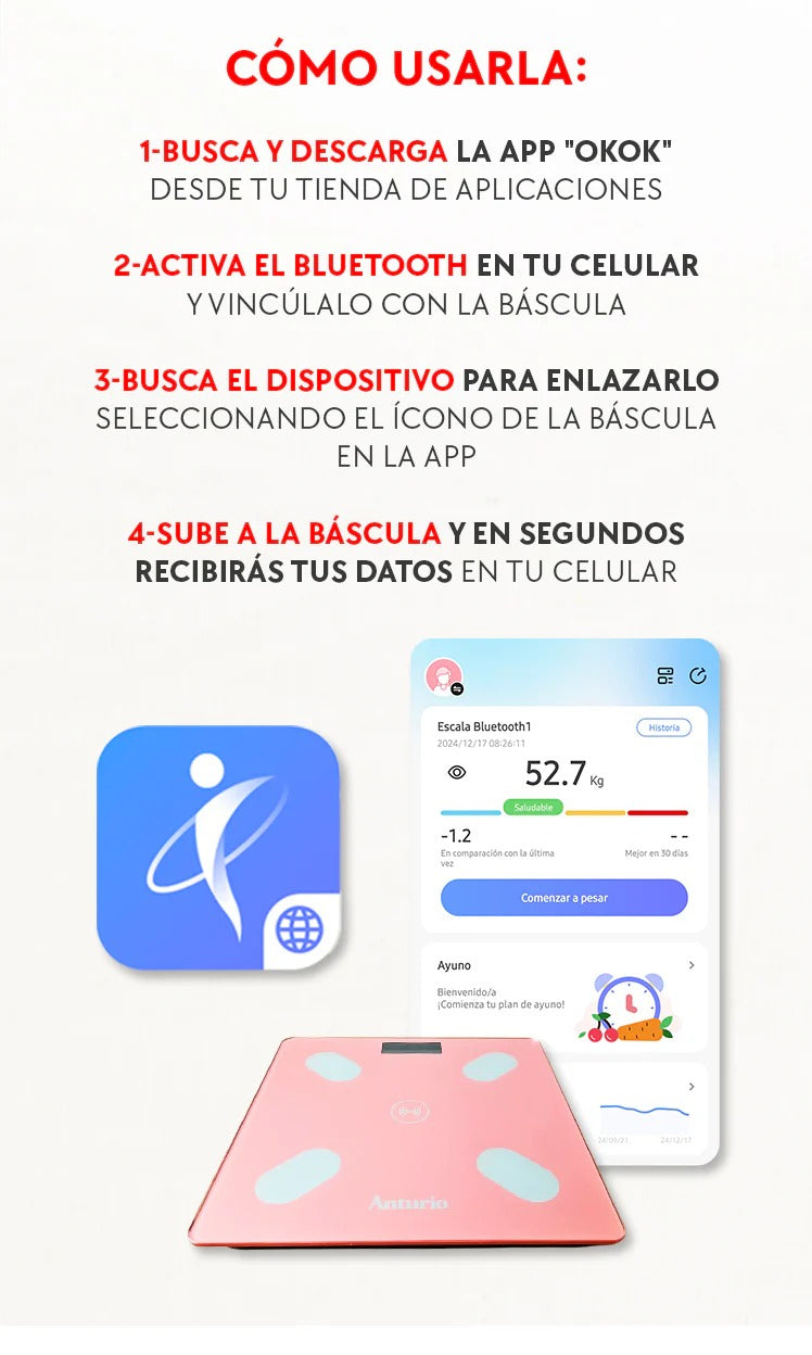 Bascula Inteligente Bluetooth BodyMetrics Pro®